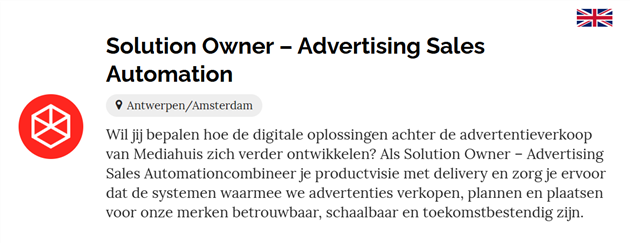 Solution Owner – Advertising Sales Automation